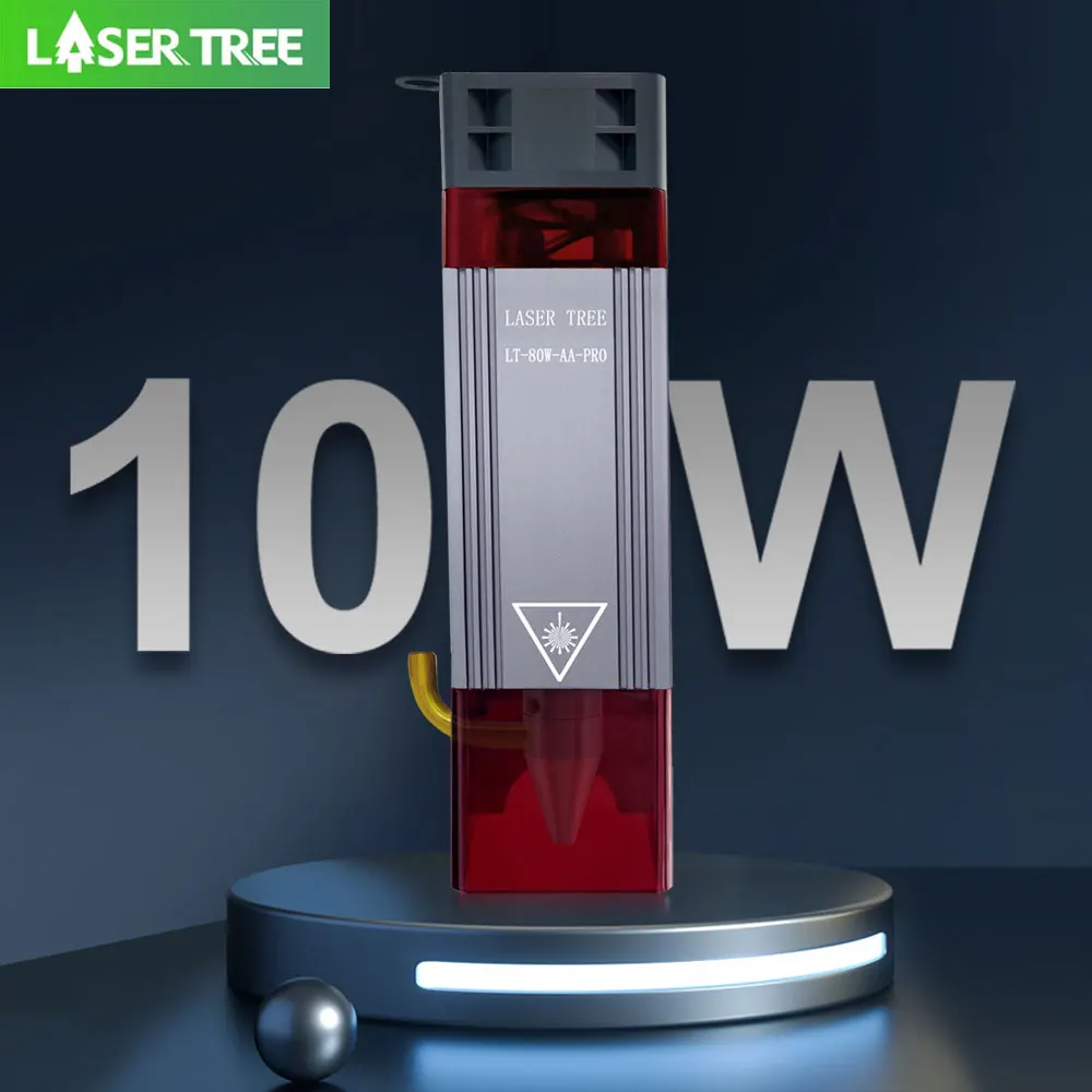 

LASER TREE 10W Laser Module with Air Assist Laser Head for CNC Laser Engraving Cutting Machine 450nm TTL Blue Light Wood Tools