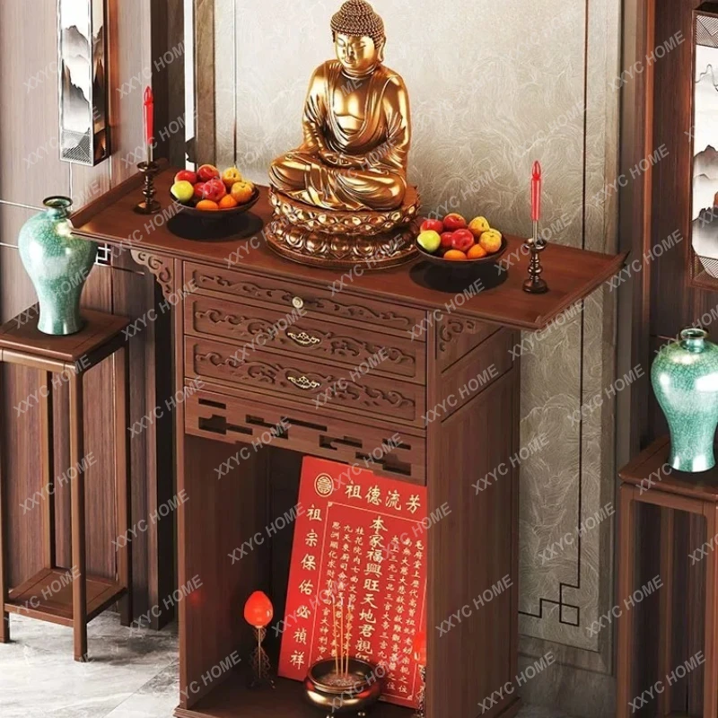 Household Incense Burner Table Altar Chinese Buddha Shrine Altar God Of Wealth Altar Worship Table