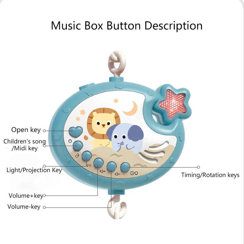 ベビー用音楽付き回転プロジェクションベル、ベッドベル、赤ちゃんのおもちゃ、部屋の装飾、ギフト、0〜12か月、新生児