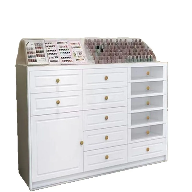 HYS Nail Art Multifunctional Counter Showcase Floor Storage Cabinet Goods Storage Cabinet Nail Polish Floor Cabinet