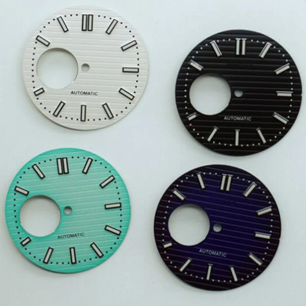 

NH35 Dial 30.5mm, Replacement Hollow Green Luminous Watch Dial for NH35 NH36 NH38 4R 6R Movement 3D Nails Watch Face Accessories