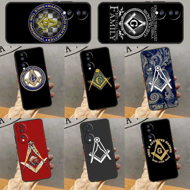 Free And Accepted Masons Case For Honor 70 50 90 Lite X8a X9a X7a X6 X7 X8 X9 Magic 5 Pro 4 Lite 9X 8X Cover Coque