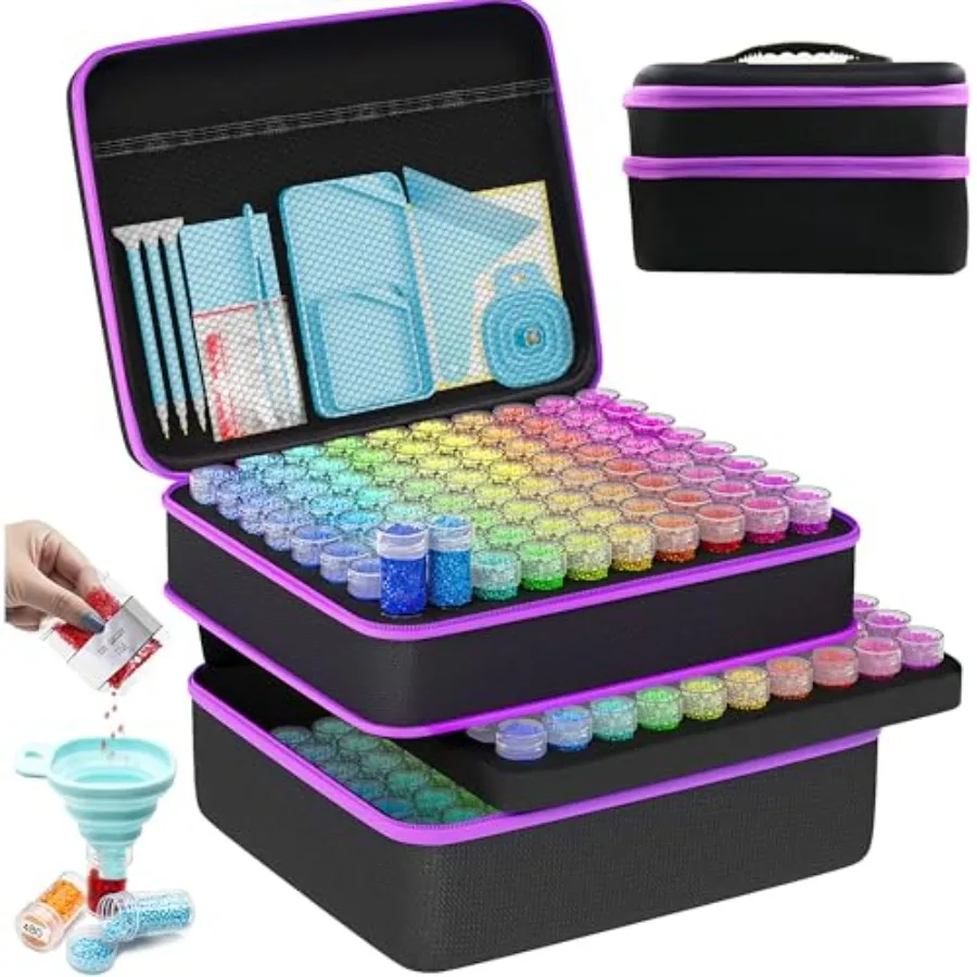 

240 Slots Storage Container for Diamond Art Kits for AdultsPortable Bead Storage Boxes for Diamond Painting Accessories and Too
