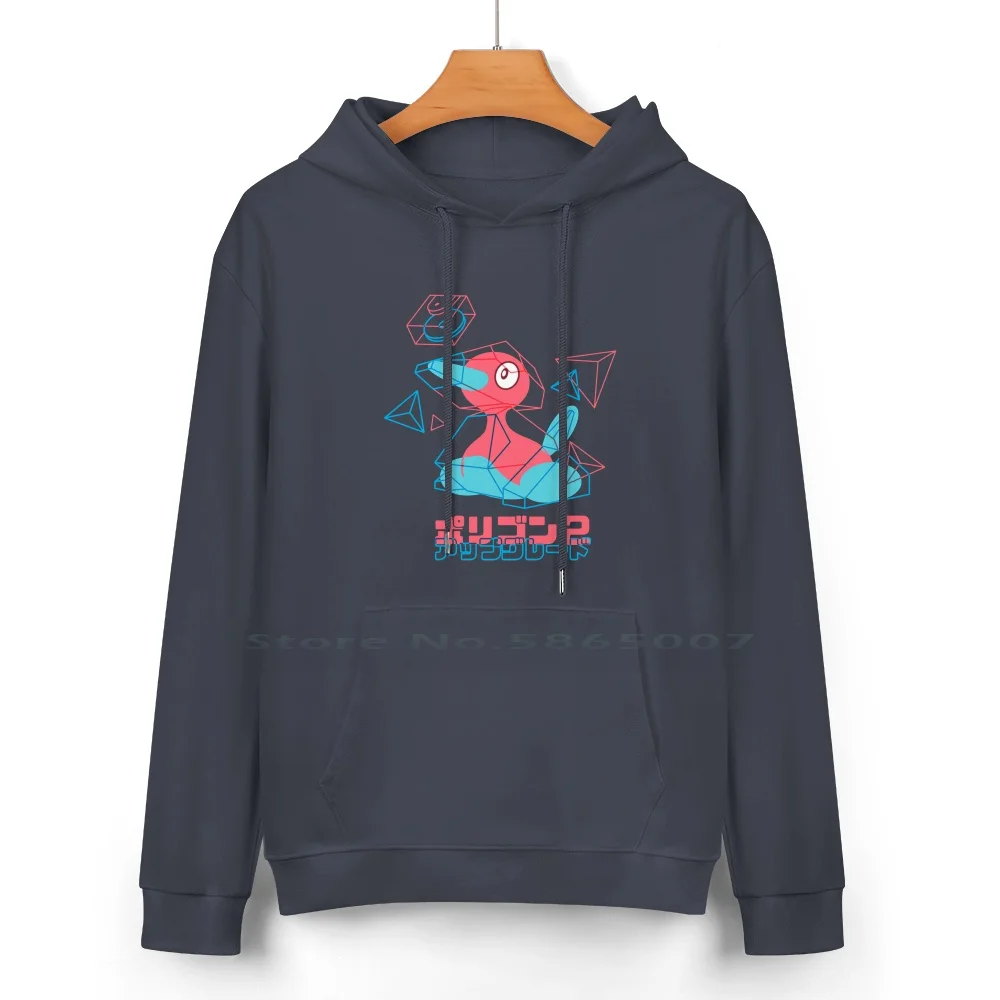 Electric Soldier Upgrade Pure Cotton Hoodie Sweater 24 Colors Porygon Teal Pink Pocket Monster 100% Cotton Hooded Sweatshirt