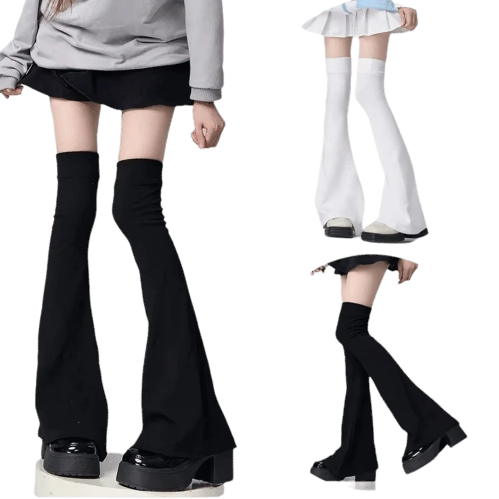 

Casual Y2K Leg Stockings Slimming Horn Shaped Cuffs Knee Socks Elasticity Over The Knee Autumn Winter