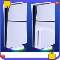 ABNZ-Vertical Stand With RGB Light For PS5 Slim / PS5 Pro Console Anti-Slip Base Bracket Holder Bracket Gaming Accessories