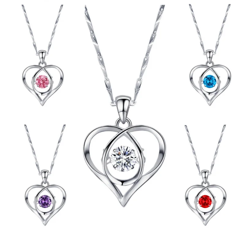 Korean version fashionable heart-shaped necklace for girls - heart-shaped pendant collar chain - ideal gift for Valentine's Day