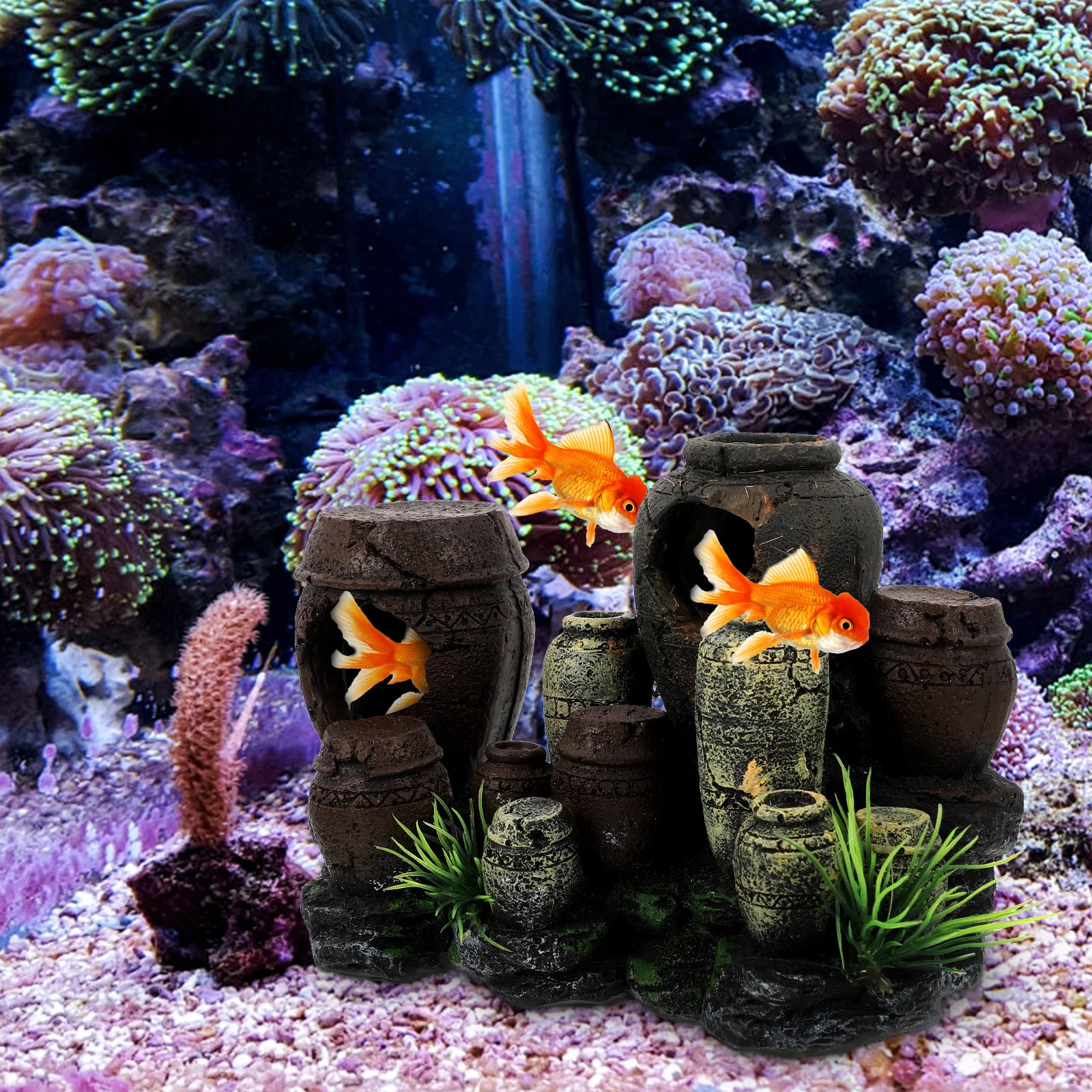 

Hiding Cave Decorative Jar Shelter For Decoration Caves Aquarium Accessories Play Shelter Fish Tank Jar Ornament Aquarium Hiding