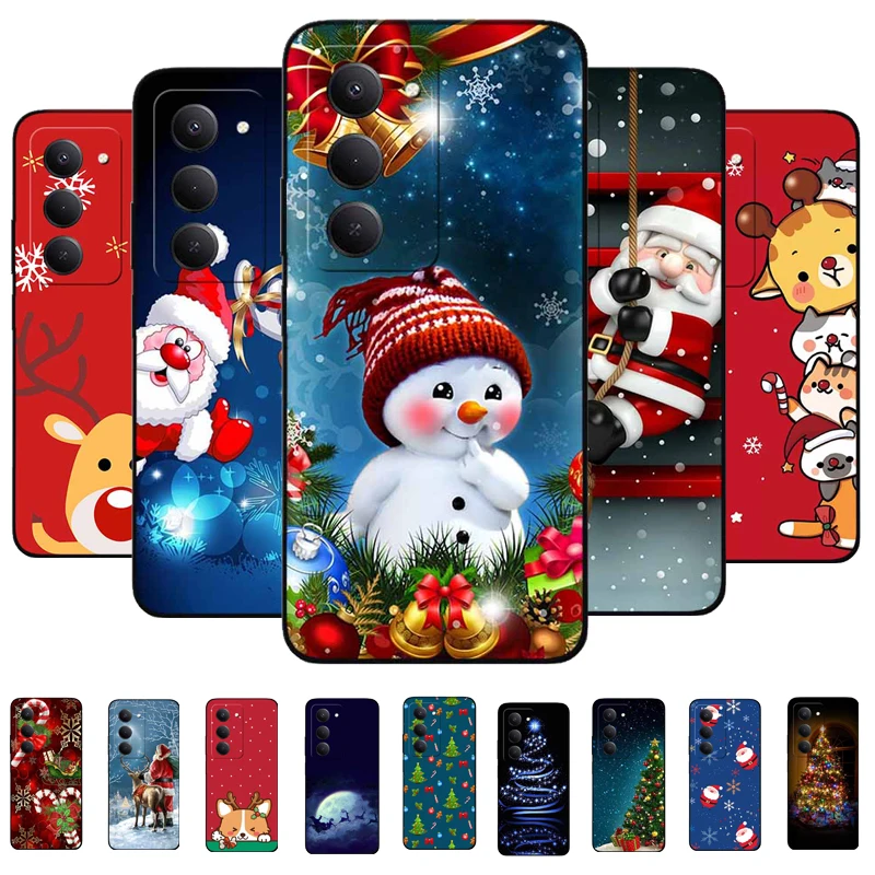 عيد الميلاد الهاتف Funda ل Redmi 15 5G 2025 حافظة لينة سوداء سيليكون الوفير ل Xiaomi Redmi 15 5G 4G الغطاء الخلفي Redmi15 4G Coque