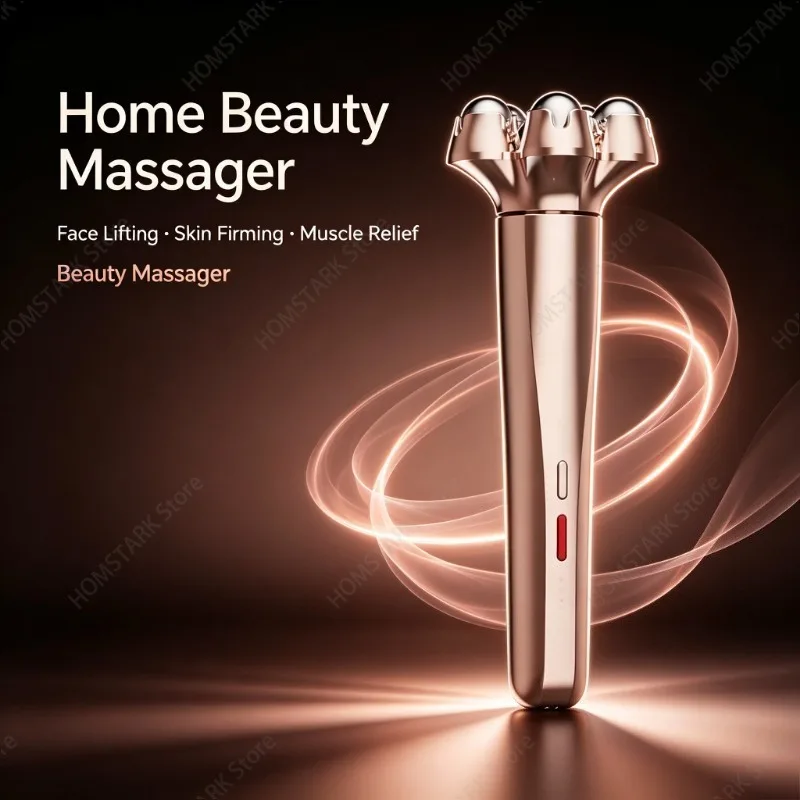 Rechargeable Home Beauty Massager, Boost Skin Absorption, Face Neck Lifting, Arm Leg Muscle Relief & Skin Firming
