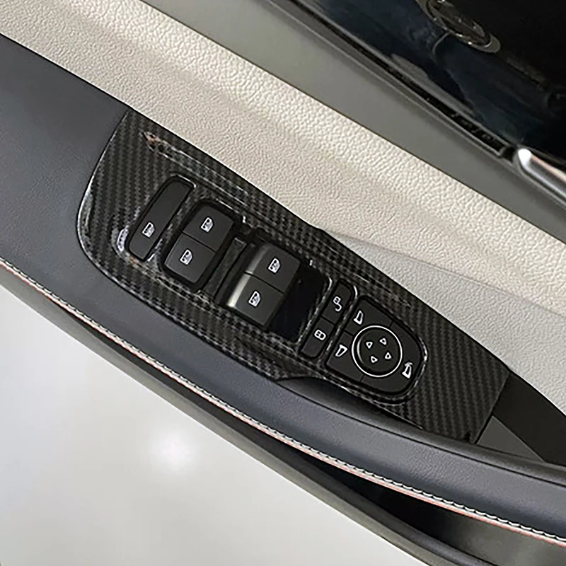 

Window Glass Lifting Buttons Panel Decoration Cover Trim For BYD Qin PLUS 2022 LHD Carbon Fiber Color Interior Accessories