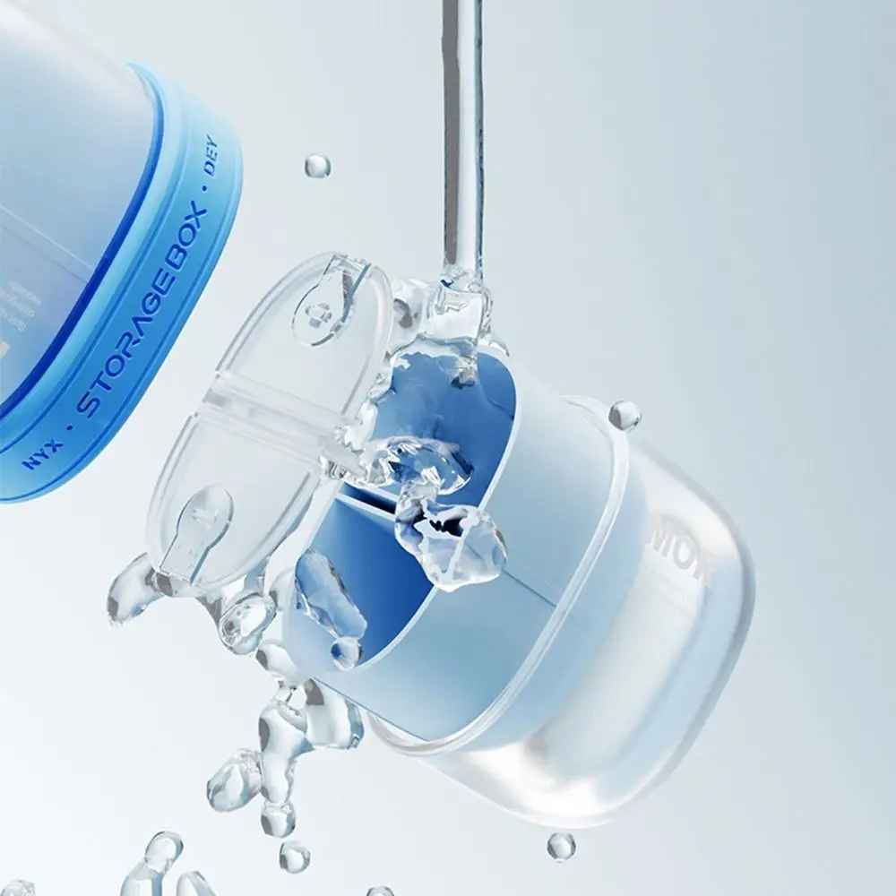 

Double Layer 4 Grid Pill Case Lightproof Sealed Vitamin Pill Case with Compartments Leak-Proof Medicine Splitter Box Boys/Girls