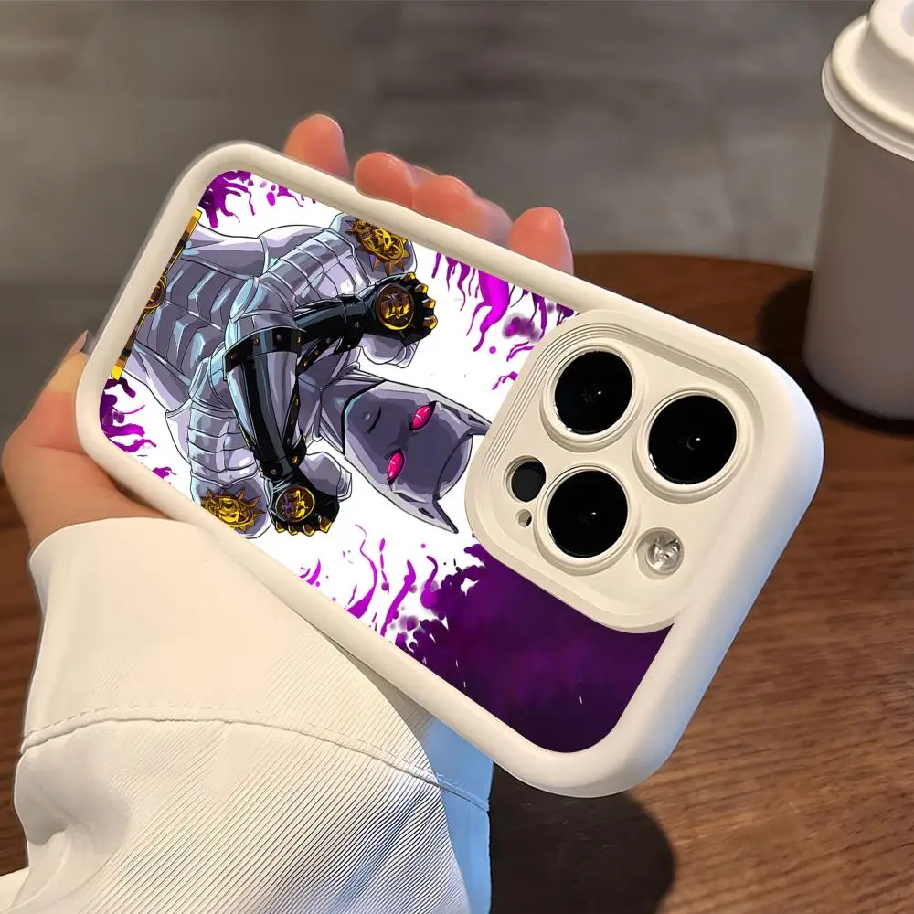 Anime JOJO Killer Queen Phone Case for iPhone 17 16 15 14 13 12 11 Air Pro Max Plus Thicken TPU Colorful Cover Smartphone Luxury