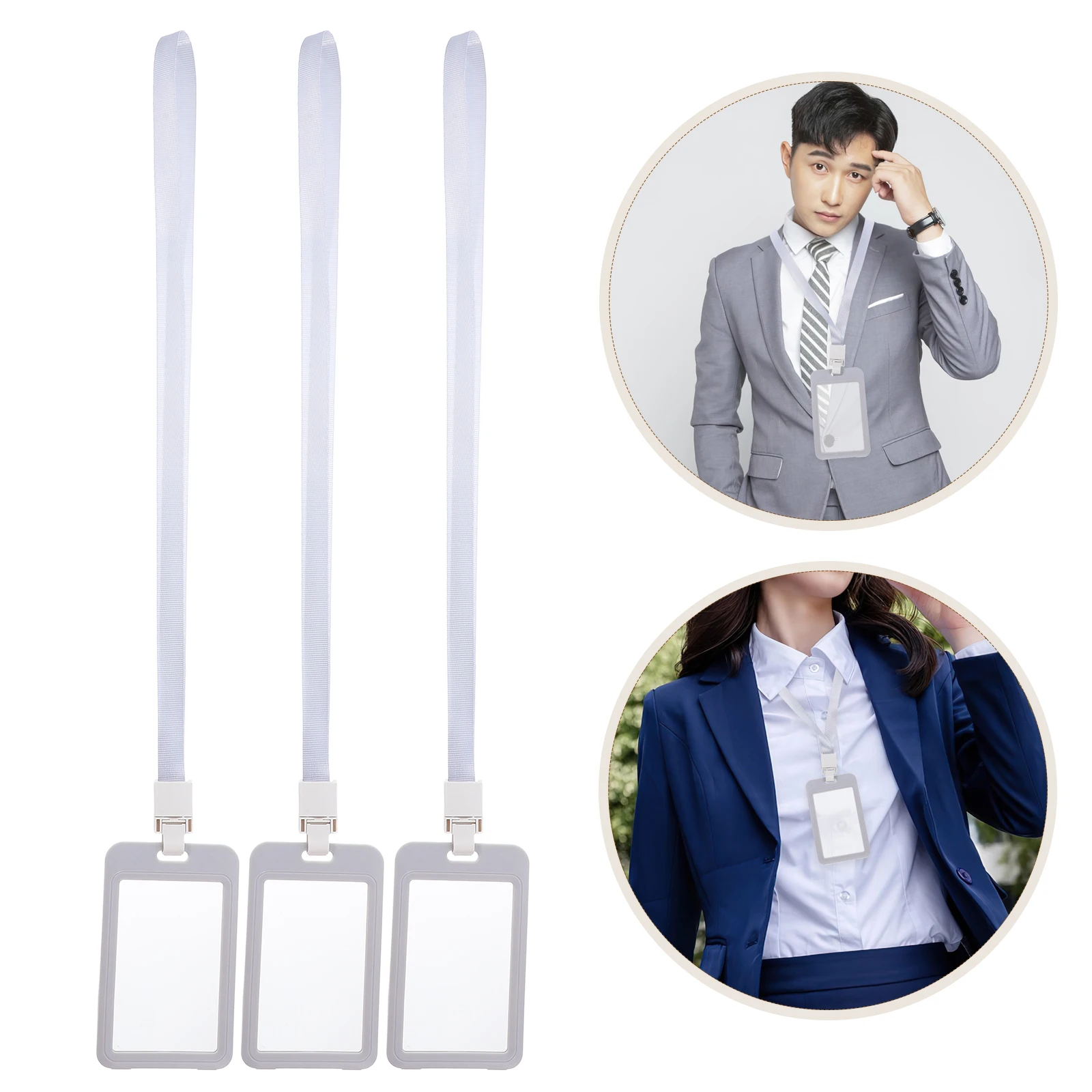 

5pcs Transparent Badge Holder For Lanyard Id Card Protector Clear Lanyard Card Holders Employee Meal Water Cruise Cards