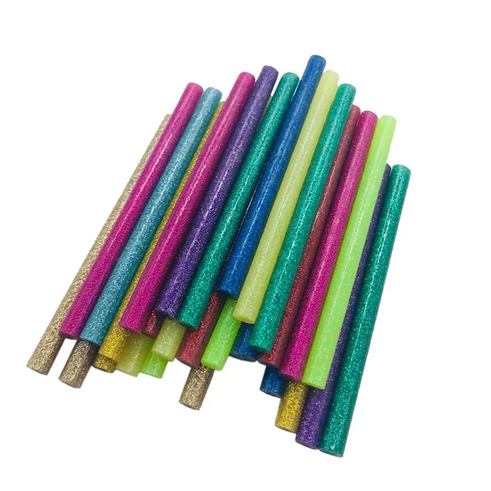 50 pezzi di colla a caldo colorata stick per colla elettrica strumento di riparazione per Album artigianali colla glitterata stick colla a caldo 7x100mm