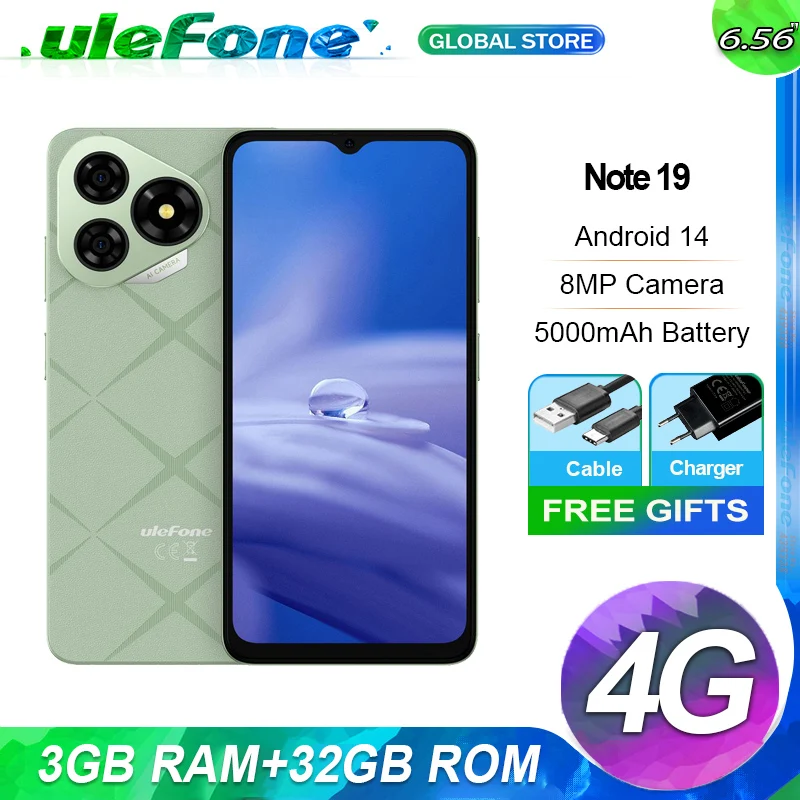 Ulefone Note 19,3ГБ+32ГБ,5000mAh,Unisoc T603,Octa Core,6.56