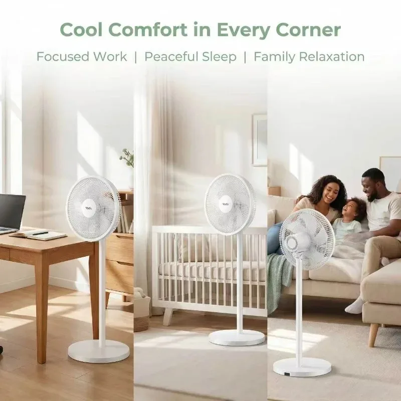 

Household Electric Fan Energy Saving High Wind Power Seven Blade Structure Dual Use Function Ideal Daily Use Bedroom Dormitory