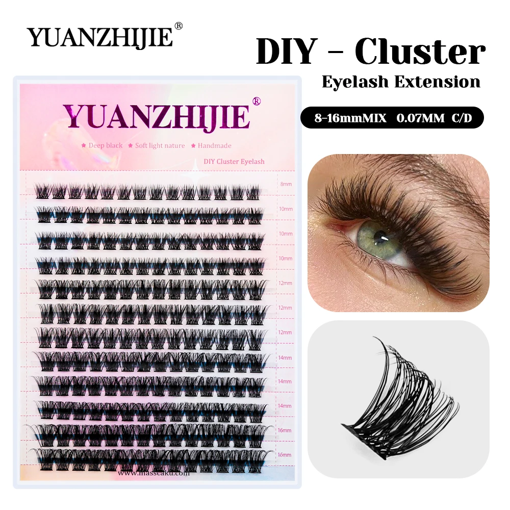 High Quality Waterproof 3D Effect Handmade DIY Clusters Lashes 0.07mm Thickness Long-lasting Heat Bonded Segmented Eyelashes