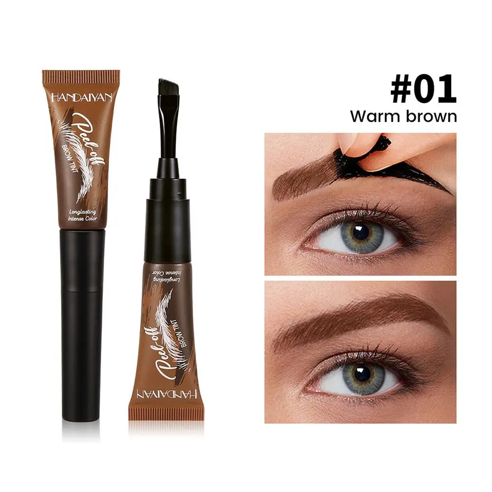 1 قطعة 5 ألوان برأس فرشاة قابلة للتقشير لون الحاجب مقاوم للماء ويدوم طويلاً ومقاوم للتلطخ لون الحاجب