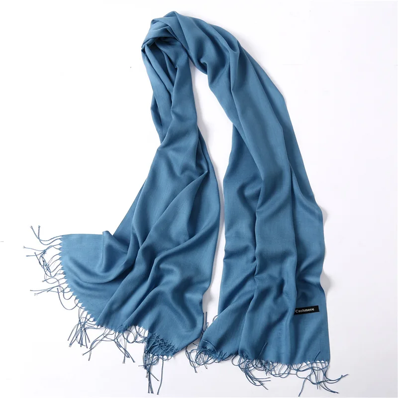 Fashion Solid Schal Frauen Kaschmir Weiche Winter Warme Schals Hijab Weibliche Lange Stirnband Schal Wraps Bandana Foulard 2022 Echarpe – Detail 17
