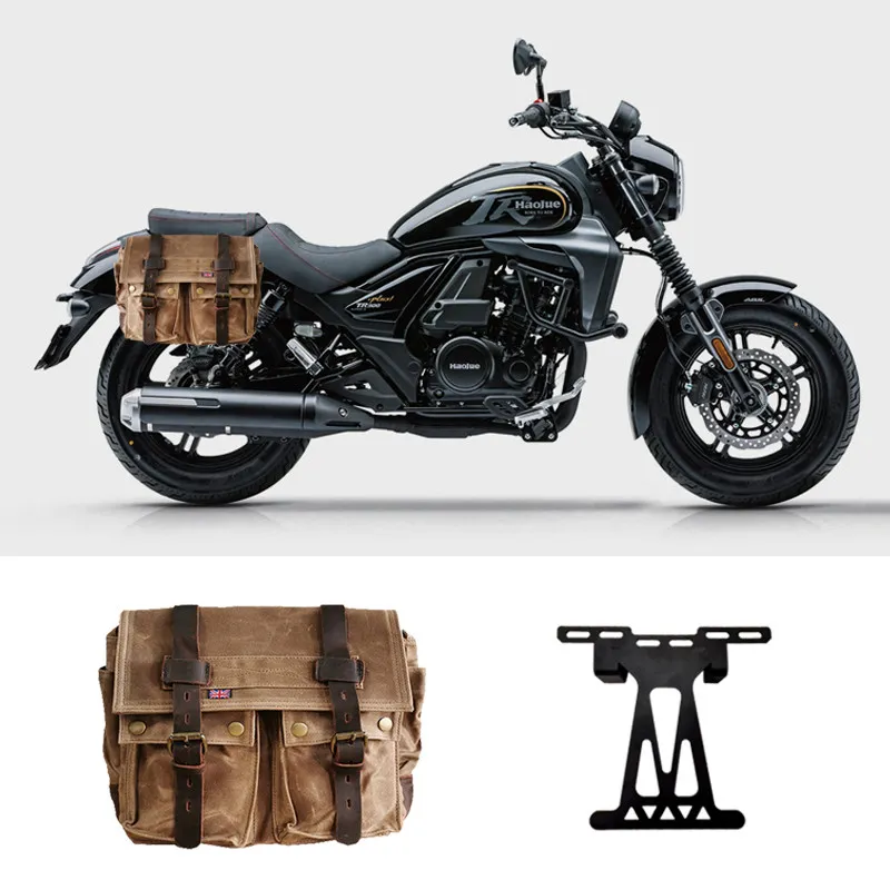 【Premium】For Side bag Haojue TR300 Plus hanging bag modification accessories retro cowhide motorcycle motorcycle rear tailgate s