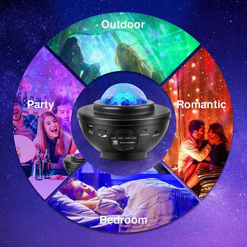 Led Star Projector Night Light Projector With Remote Control Bluetooth Speaker Star Projector For Ceiling