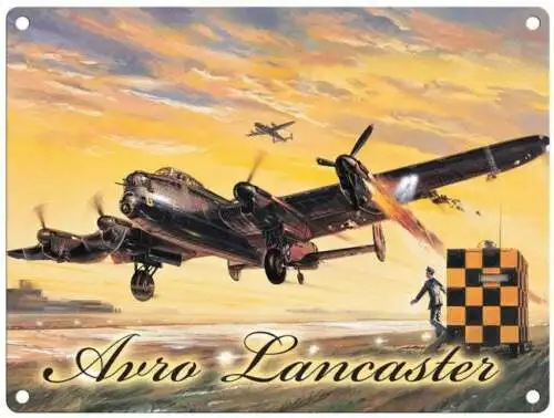 Avro Lancaster Bomber Metal Wall Sign (2 sizes - Small / Large)