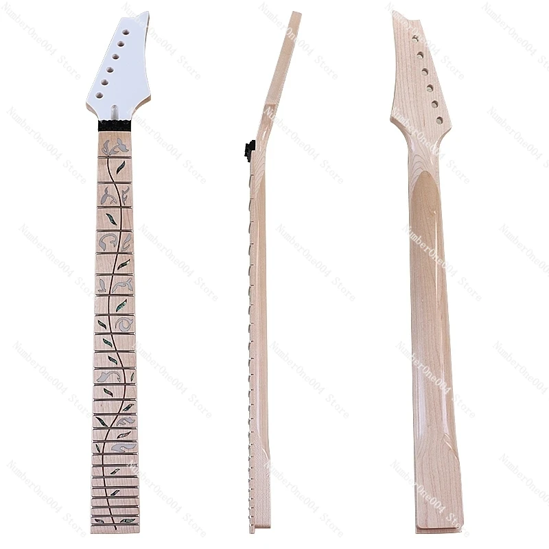 

6 Strings 24 Frets Double Shake Bright Light Carved Handle Neck, Electric Neck DIY Modified Professional Musical