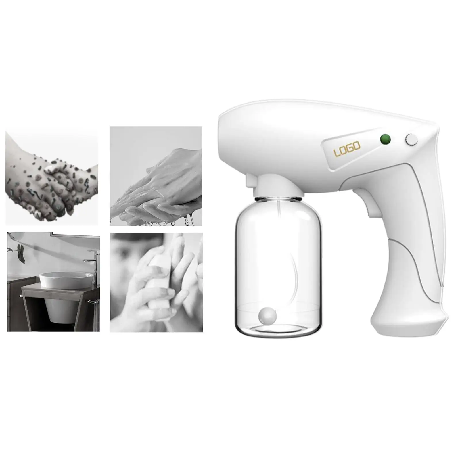 Cordless Nano Steam Sprayer Sanitizer Disinfection Fogger Mist Machine White