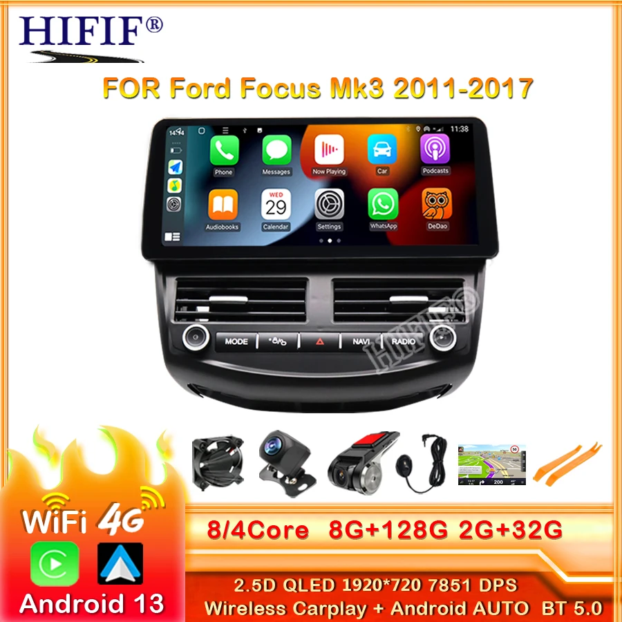 

For Ford Focus Mk3 2011-2017 Car Multimedia Player Android Auto Radio Automotivo GPS Navigation Stereo 4G DSP