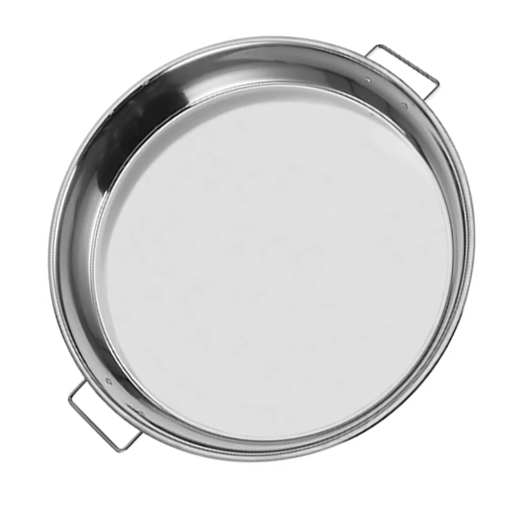

Stainless Steel Cake Pan Baking Dish Round Fruit Plate Kitchen Dessert Tray Dinner Holder Smooth Edges Practical Gift