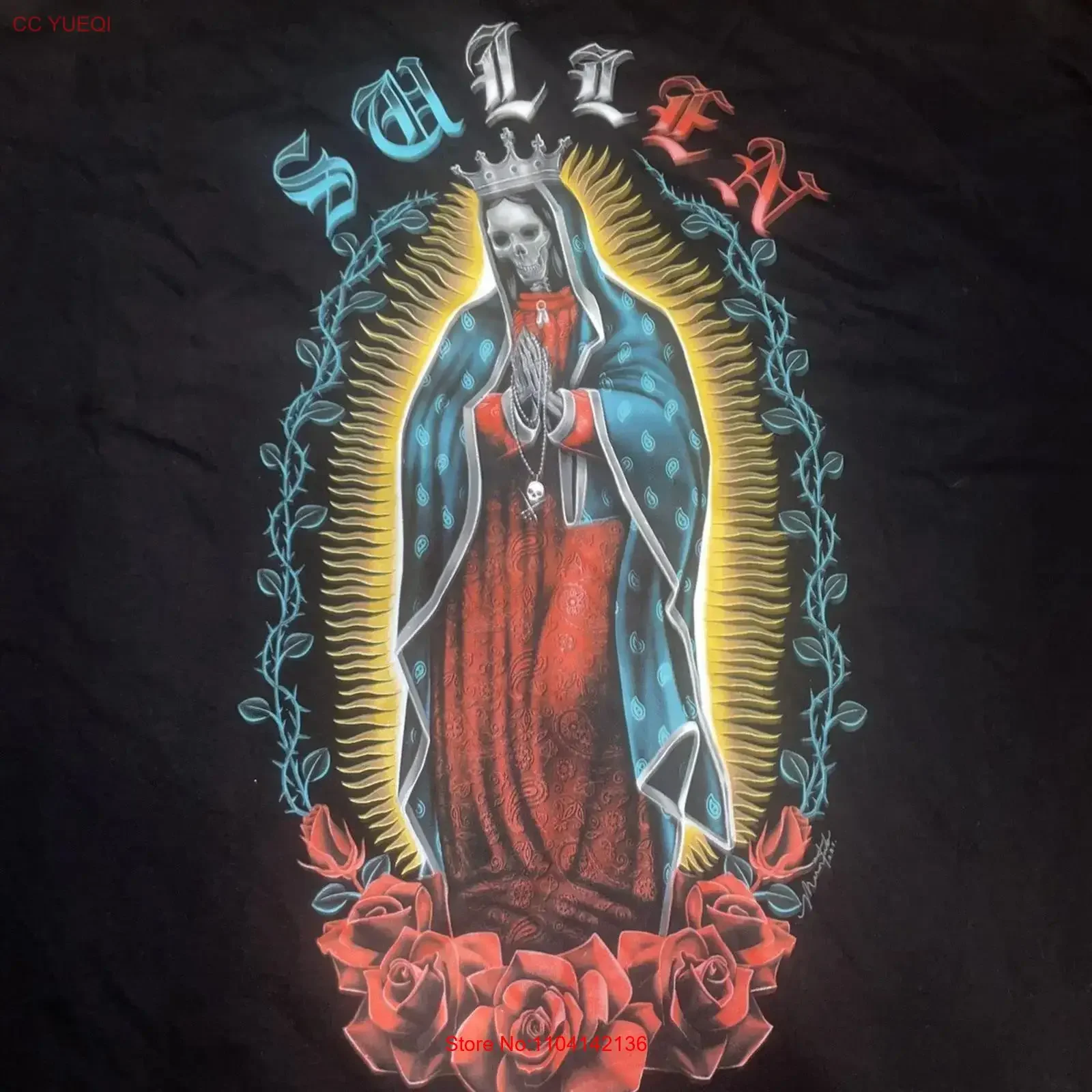 Sullen T Shirt Mens 3 XL TG Black Gothic Tattoo Art Skull Virgin Mary NEW WO TAGS vintage Washed Breathable streetwear