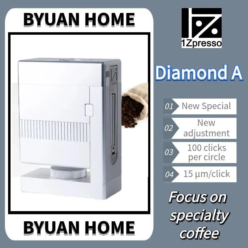Precision Manual Coffee Bean Grinding Tool 1Zpresso DiamondA Manual Coffee Grinder - Desktop Type for Pour Over & Espresso