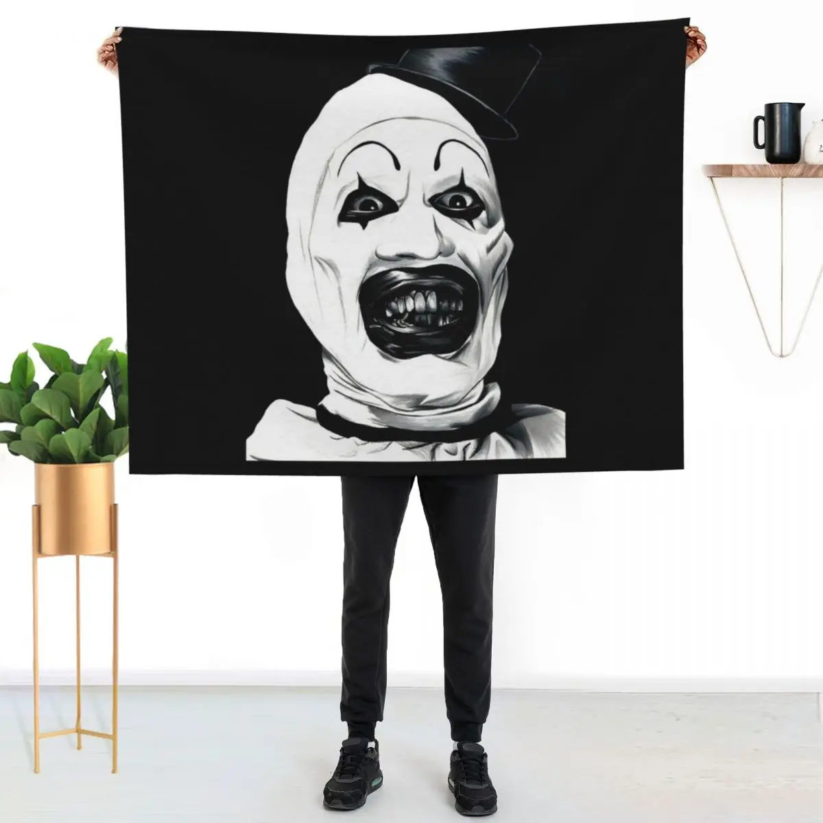

Art The Clown Terrifier Classic Throw Blanket Cozy Throw Blanket for Bed Sofa Chair