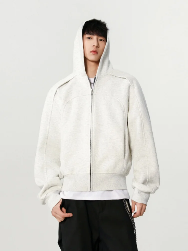 

Мужской плотный кардиган-худи свободного кроя в американском стиле, весна-осень, деконструированный дизайн, крутой и стильный, для подростков