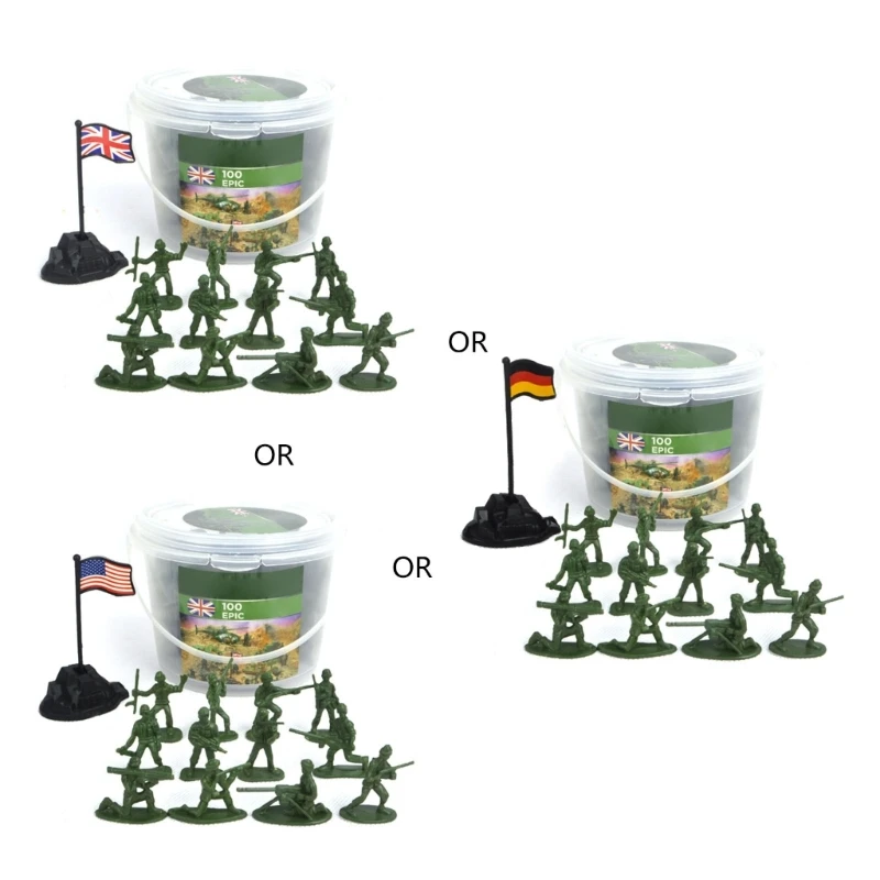 

100PCS Mini Military Soldiers Figures Models Playset Toddler Army Men Kids Toy Figures Gift Accessories Children Toy