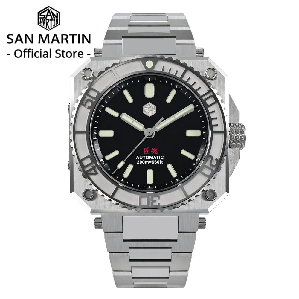

San Martin Original Design Sports 40mm Men Diver Watch SW200 High Quality Automatic Mechanical Waterproof 200m Luminous SN0010