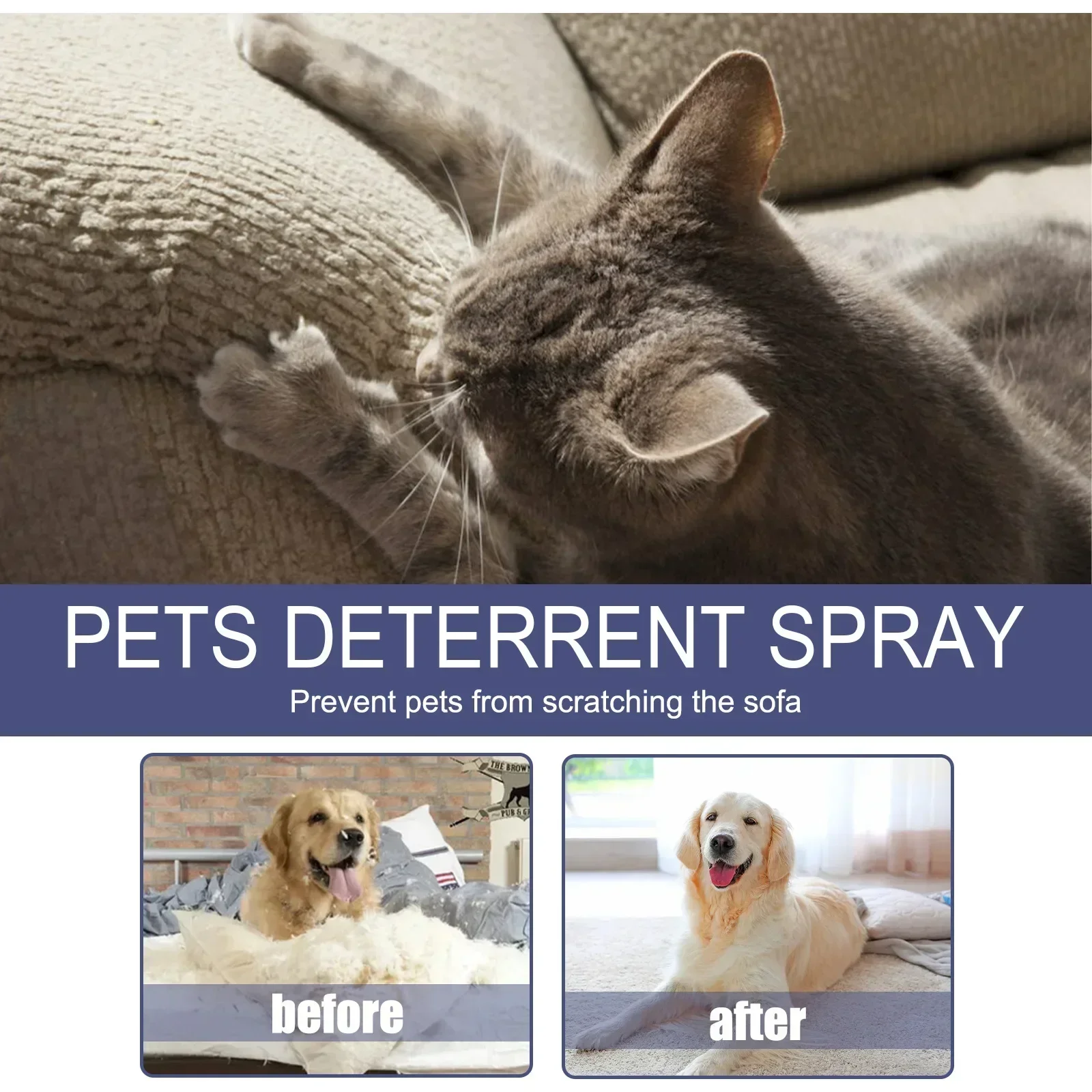 Cat Scratch Deterrent Spray Natural Scratching Training Aid Spray No Stimulation Orange Fragrance Sofa Furniture Protectors