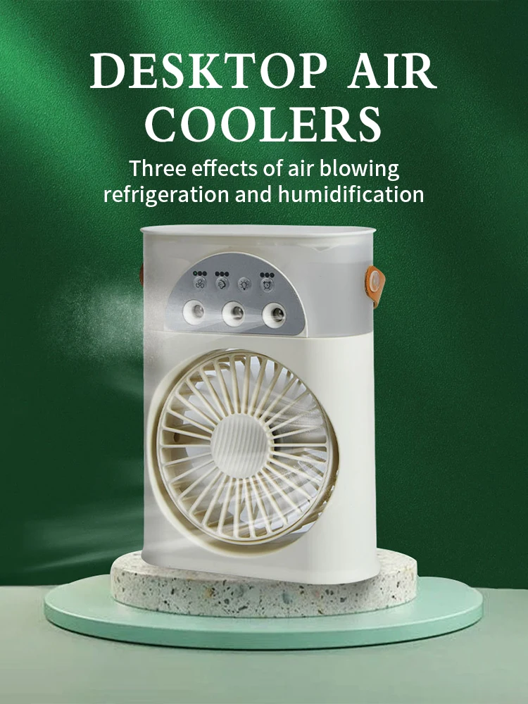 

Air Humidifie Fan Spray Fan third Holes Humidification third gear Small Air Conditioner LED Night Light Water Mist Fun