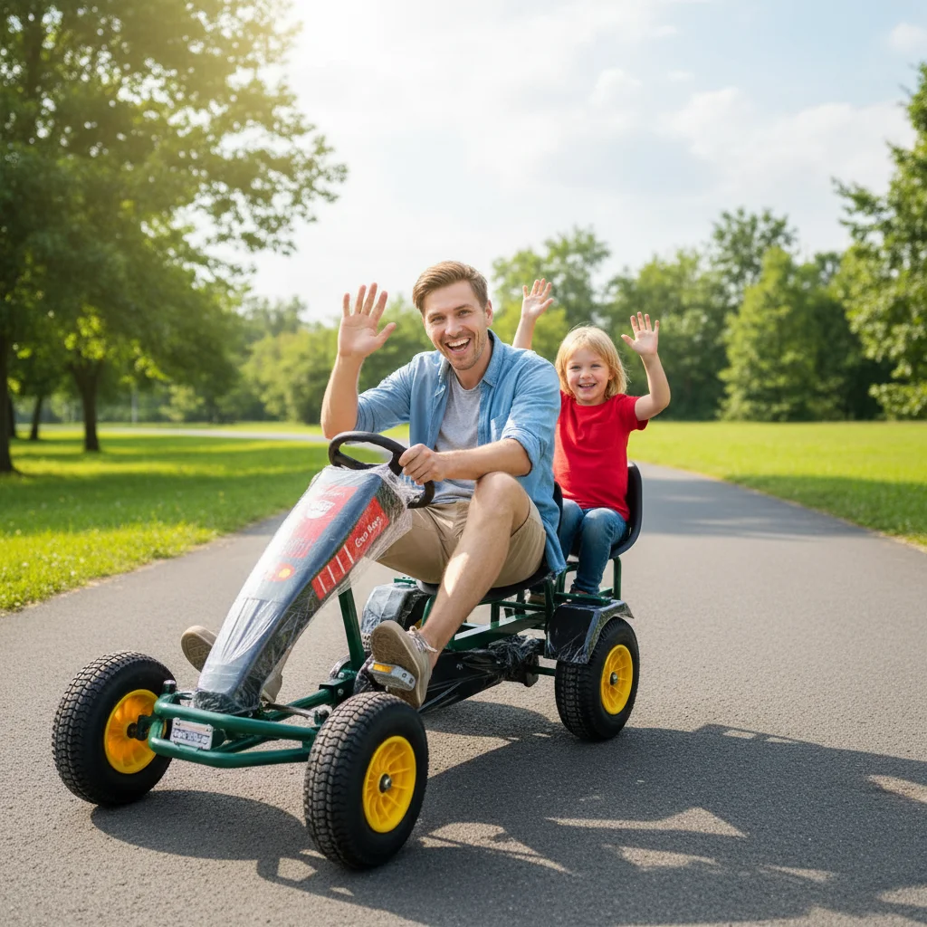 200x100x70cm Double Seat Tandem Pedal Go Kart For Small Park Zones-Space-Efficient Outdoor Use 50+ Rides/Hour Capacity