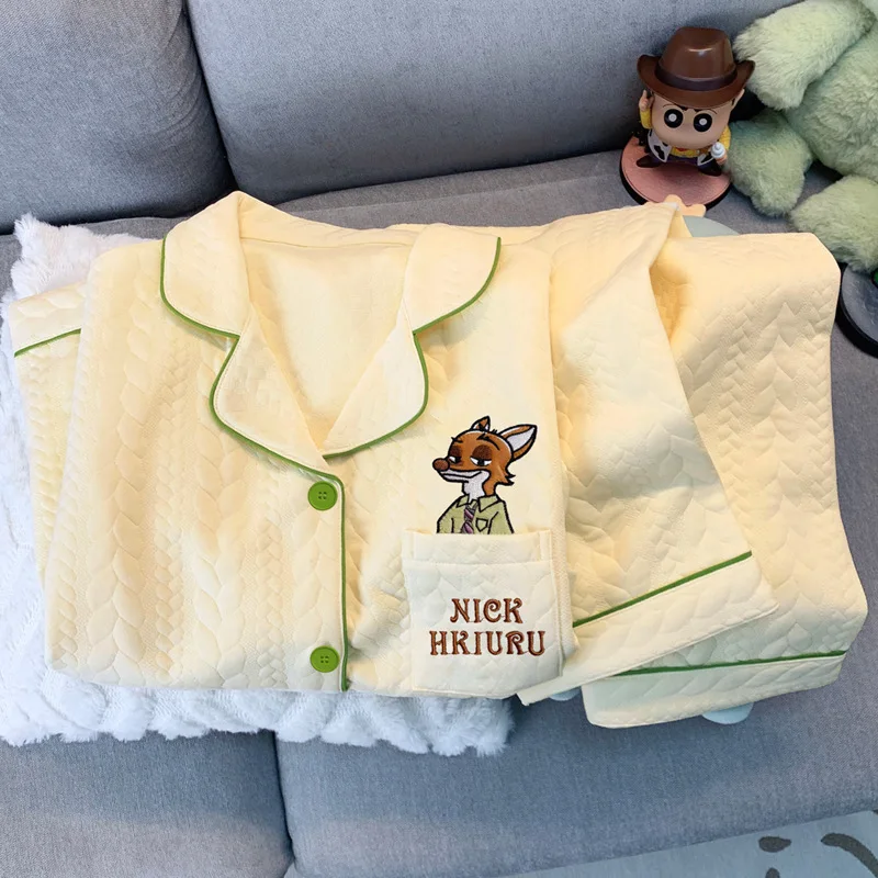 

Nick Wilde Pajama Set, Long Sleeve Air-Cotton Loungewear for Kids & Adults Winter Sleepwear