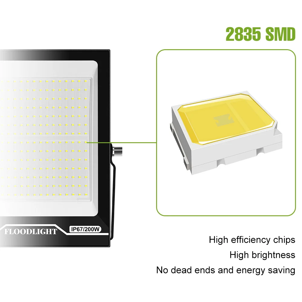 220V LED Floodlight Reflector Spotlights IP67 Waterproof Outdoor Garden Exterior Wall Street Lamp 10W 20W 30W 50W 100W 150W 200W