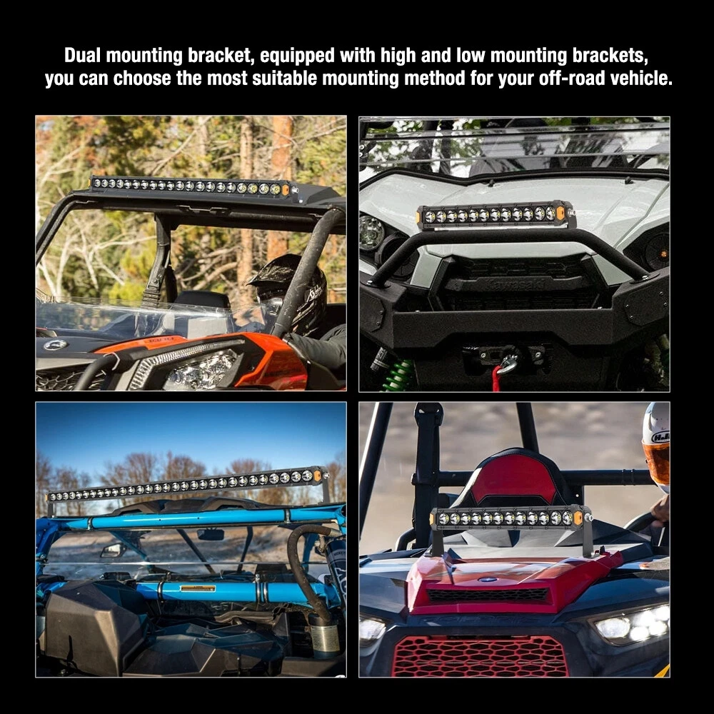 Light Bar Mounting Brackets 2 Pack Universal Light Bar Mounts for Single Row Straight/Curved Lights Bracket Side-Mounted L-Shape