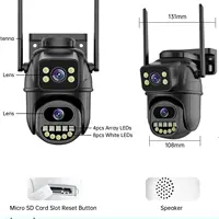 Cámara Wifi xiaolian PTZ de 9MP, 4K, con lente Dual, pantallas duales, detección de tarjetas de CD humano AI, cámara IP de seguridad CCTV inalámbrica para exteriores