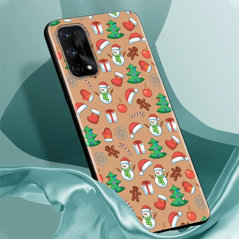 Silicone Case For Realme GT 5G Master Neo2 GT2 7i 8i 9i 5 6 7 8 9 Pro Shell Fundas Cover Merry Christmas Santa Claus Elk Snow