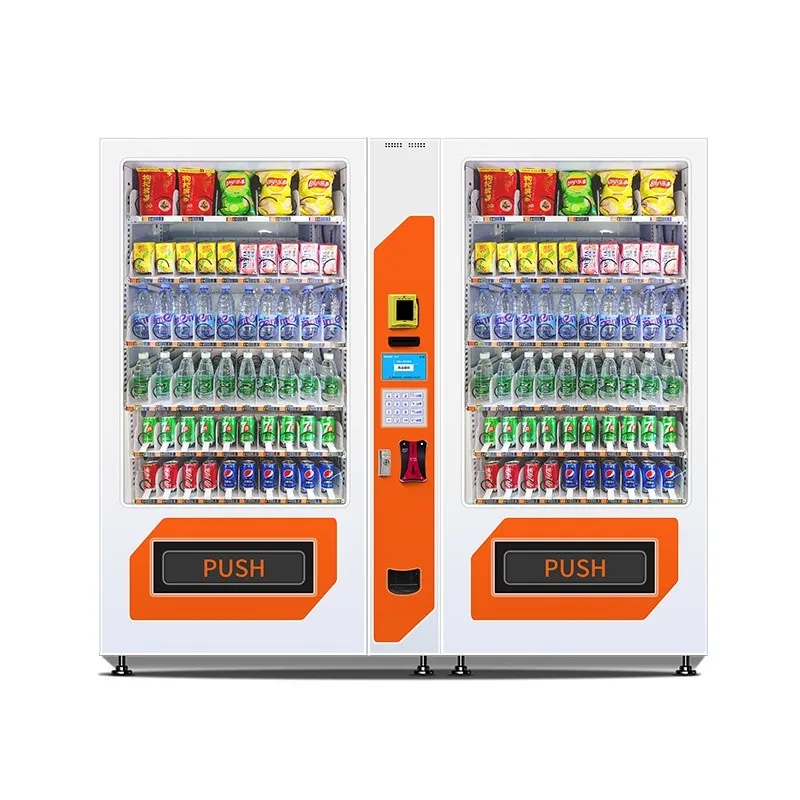 Snacks and Drinks Vending Machine With Refrigerator Manufacture QR Code Coin Changer M-pesa