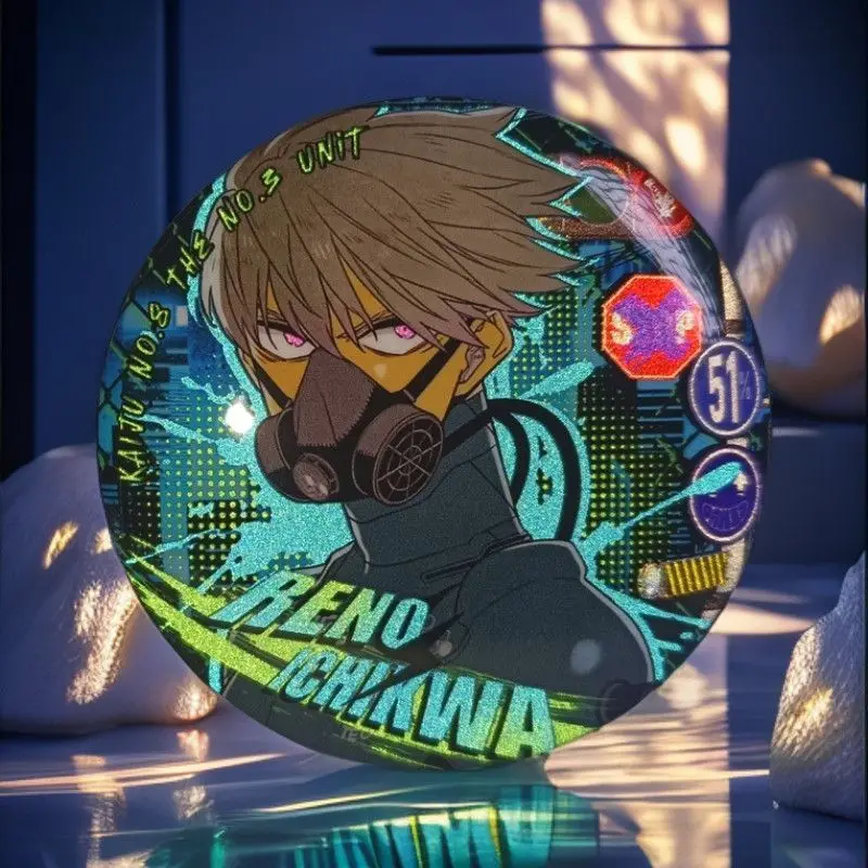 Kaiju No. 8 Anime Peripheral Reflective Double Flash Badge Kafka Leno Mina Tinplate Brooch Baji Pendant