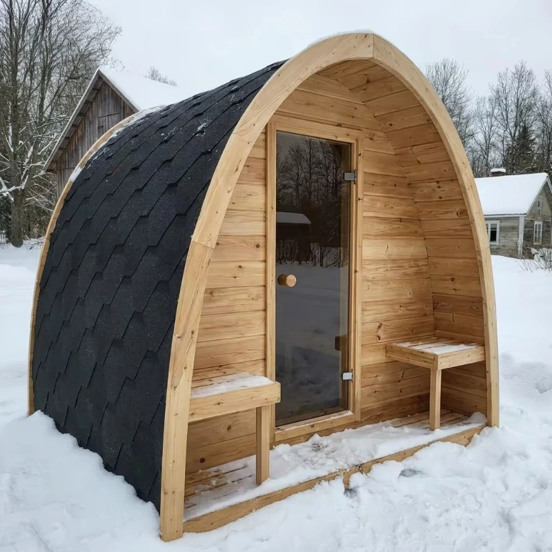 Customized Outdoor Red Cedar Sauna Traditional Sauna Rooms Energy Saving Garden Cabin Wooden Pod Sauna Room