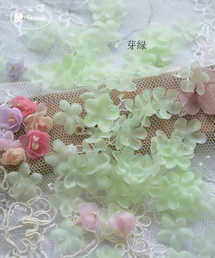 Handmade Organza Petals for Baby Clothes, Headwear Material, 3D Flowers, RS3797, 1.5cm