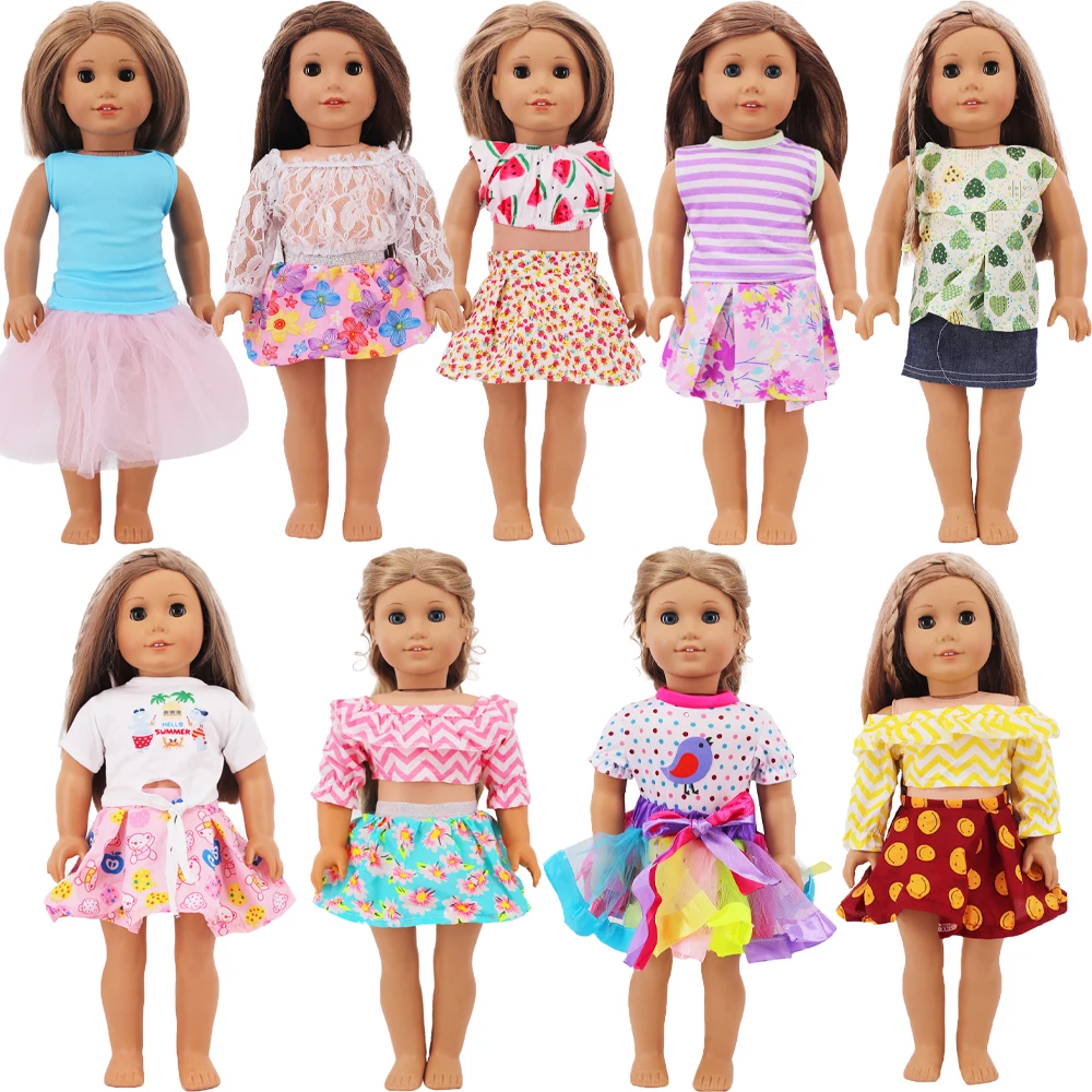 

Shortsleeve+Shortskirt Handmade Assorted Doll Clothes For 43CM Reborn Baby Doll Accessories Dress,Summer Skirt,Girl GiftBirthday